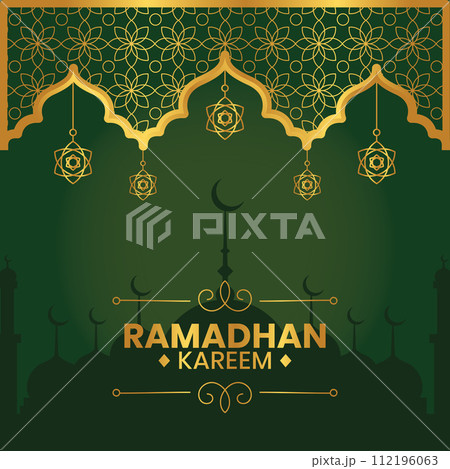 Ramadan kareem social media post with ornament background . Vector illustration.  Ramadan kareem social media post with ornament background . Vector illustration.  112196063