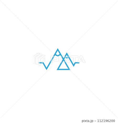 Simple camping badge icon vector 112196200