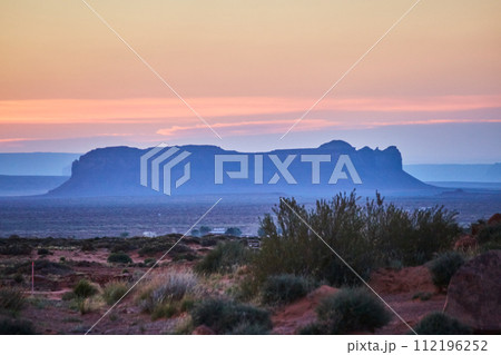Twilight Serenity in Desert Landscape with Mesas, Arizona Twilight Serenity in Desert Landscape with Mesas, Arizona 112196252
