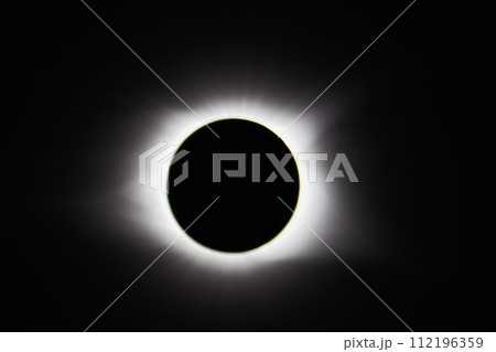 Total Solar Eclipse with Radiant Corona in Darkness Total Solar Eclipse with Radiant Corona in Darkness 112196359