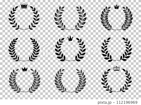 月桂花環和皇冠框架套裝 112196969