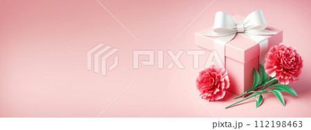 母の日　カーネーション　コピースペース 112198463