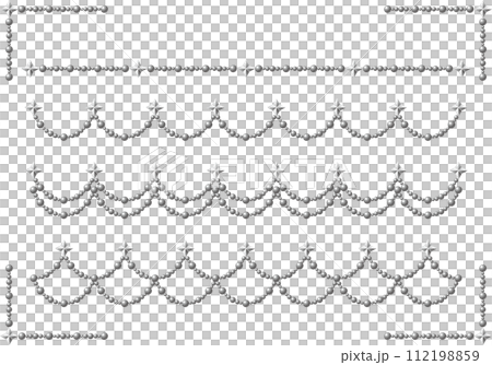 パール、四角星、ラインセット1-4 112198859
