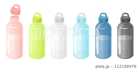 マイボトルのイラストセット _( ベクター 水筒  )	 112198976