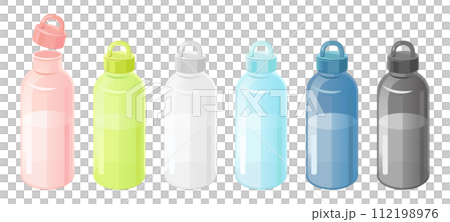 マイボトルのイラストセット _( ベクター 水筒  )	 112198976