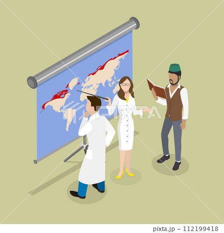 3D Isometric Flat Vector Illustration of Tundra Biome 112199418