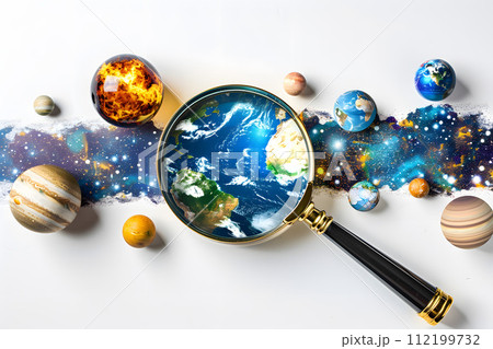 宇宙の神秘をルーぺで探るイメージ 112199732