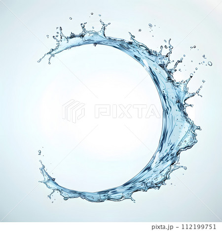円を描く青く輝く水のスプラッシュ:自然の美しさ 円を描く青く輝く水のスプラッシュ:自然の美しさ 112199751