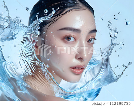 潤いを纏うアジア人女性 潤いを纏うアジア人女性 112199759