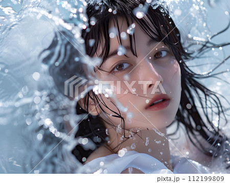 水の精華をまとう:究極のスキンケアを追求するアジア人女性 水の精華をまとう:究極のスキンケアを追求するアジア人女性 112199809