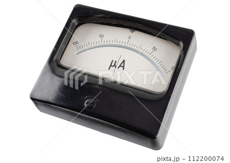 Close-up of an vintage ancient ammeter Close-up of an vintage ancient ammeter 112200074