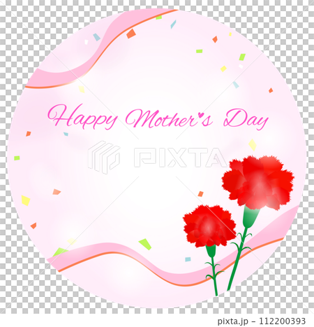 mother's day carnation round background illustration 112200393
