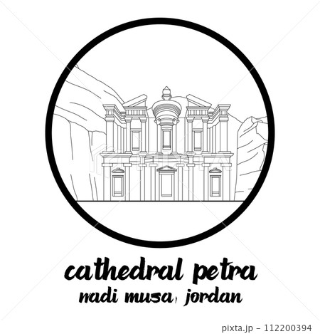 Circle Icon Cathedral Petra. vector illustration 112200394