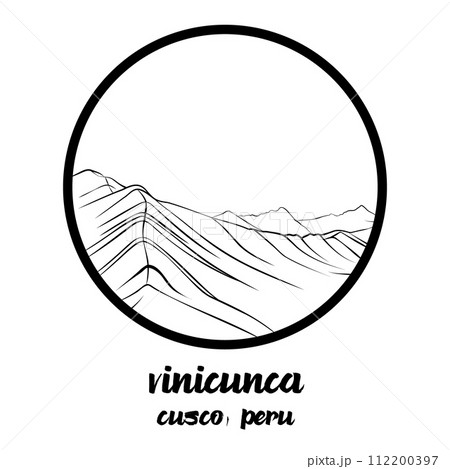 Circle Icon Vinicunca. vector illustration Circle Icon Vinicunca. vector illustration 112200397