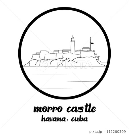 Circle Icon Morro Castle. vector illustration 112200399