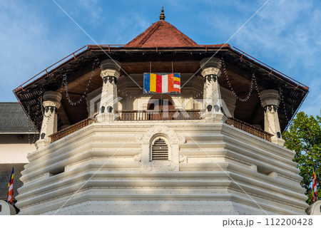 The octagonal pavilion named Paththirippuwa in Temple of the Sacred Tooth Relic a Buddhist temple in the city of Kandy, Sri Lanka. 112200428