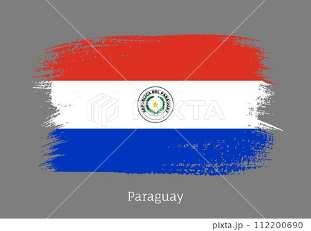 Paraguay official flag in shape of brush strokeのイラスト素材 [112200690] - PIXTA