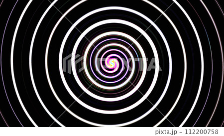 Psychedelic background hypnotic white spiral black 112200758