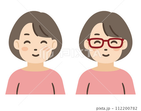 メガネをかけた女性のイラスト メガネをかけた女性のイラスト 112200782