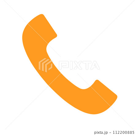 シンプルなオレンジ色の電話アイコン	 112200885
