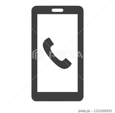 シンプルな黒色|電話アイコンのスマホ シンプルな黒色|電話アイコンのスマホ 112200932