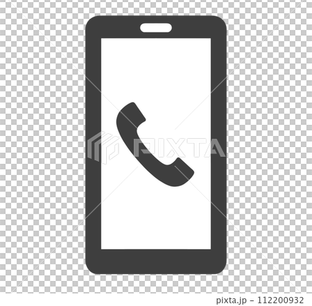 シンプルな黒色|電話アイコンのスマホ シンプルな黒色|電話アイコンのスマホ 112200932