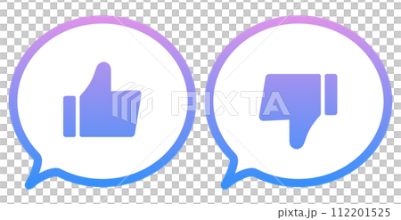 Blue-purple gradation | Good and bad speech bubbles Blue-purple gradation | Good and bad speech bubbles 112201525