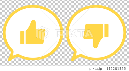 Yellow | Good mark and bad mark speech bubbles Yellow | Good mark and bad mark speech bubbles 112201526
