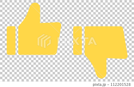 Simple yellow good and bad marks Simple yellow good and bad marks 112201528