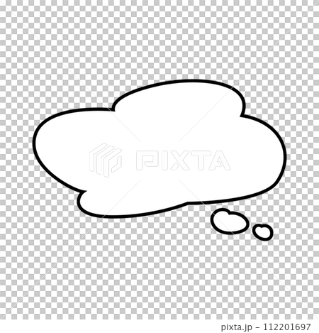 [Single item] Speech bubble - cloud, loose, horizontal 112201697