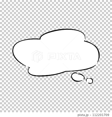 [Single item] Speech bubble - cloud, loose, horizontal 112201709