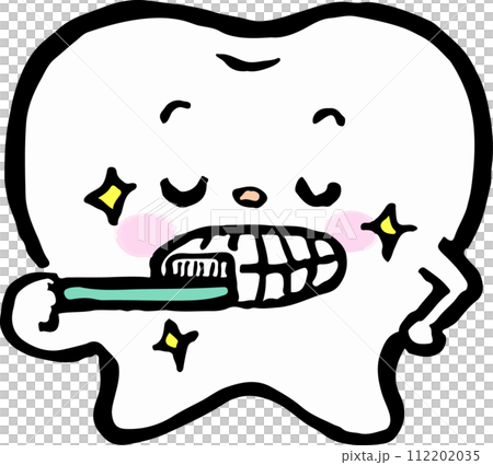刷牙手繪人物插畫 112202035