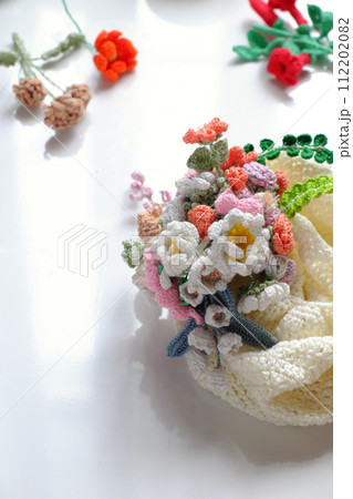 artwork for home decor from crochet product, handmade colorful flower pot artwork for home decor from crochet product, handmade colorful flower pot 112202082