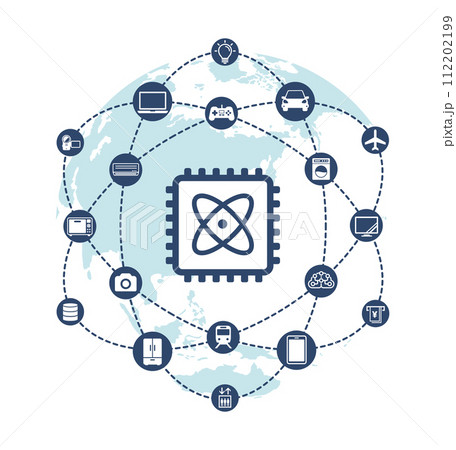 半導体と半導体の用途 ベクターイラスト 112202199