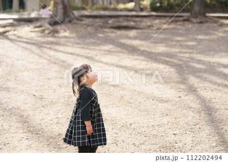 空を見上げる女の子 空を見上げる女の子 112202494