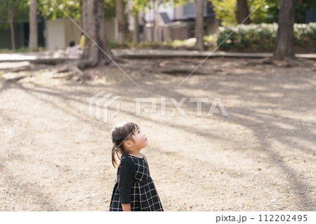空を見上げる女の子 112202495