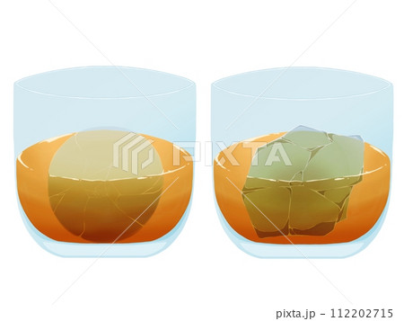 グラスに入った冷えたウイスキーのイラスト 112202715