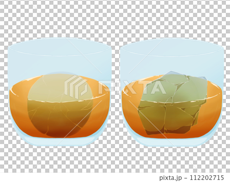 グラスに入った冷えたウイスキーのイラスト 112202715