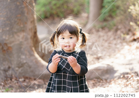 公園で遊ぶ小さな女の子 公園で遊ぶ小さな女の子 112202745