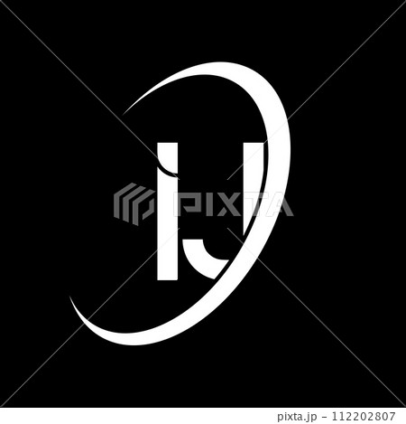 IJ logo. I J design. White IJ letter. IJ/I J letter logo design. Initial letter IJ linked circle uppercase monogram logo. 112202807