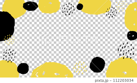 黃色和黑色手繪可愛的斯堪的納維亞風格背景框架 112203034