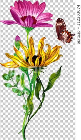 Bouquet flowers watercolor Bouquet flowers watercolor 112203074