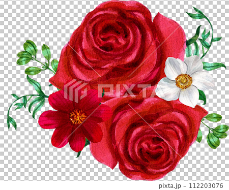 Bouquet flowers watercolor Bouquet flowers watercolor 112203076