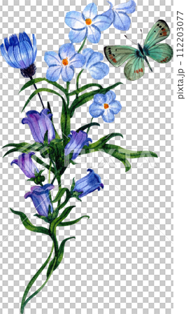 Bouquet flowers watercolor 112203077