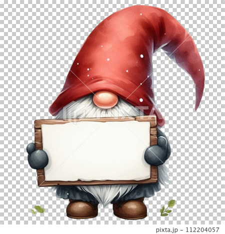 Gnome cute sign white 112204057