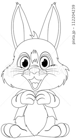 Happy Cartoon Bunny Vector Illustration 112204239