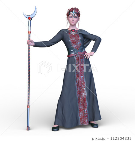 魔法の杖を持つ女性 112204833