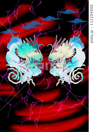 赤い龍 ドラゴンのイラスト 112204888