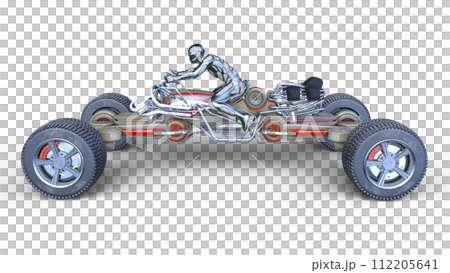 Cyberman riding a four-wheeled buggy 112205641