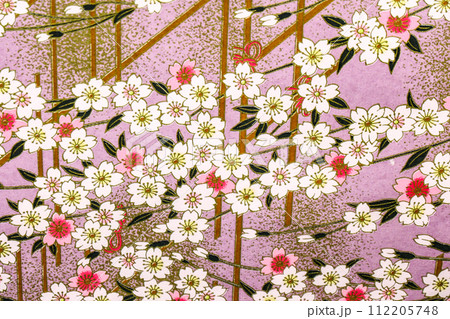 美しく華桜模様桜模様日本の伝統的紙すき和紙の四季の千代紙 美しく華桜模様桜模様日本の伝統的紙すき和紙の四季の千代紙 112205748